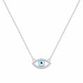 Marvel Silver evil eye silver chain pendant for girls with blue nazariya design