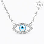 Marvel Silver evil eye silver chain pendant for girls with blue nazariya design