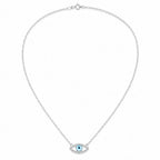 Marvel Silver evil eye silver chain pendant for girls with blue nazariya design