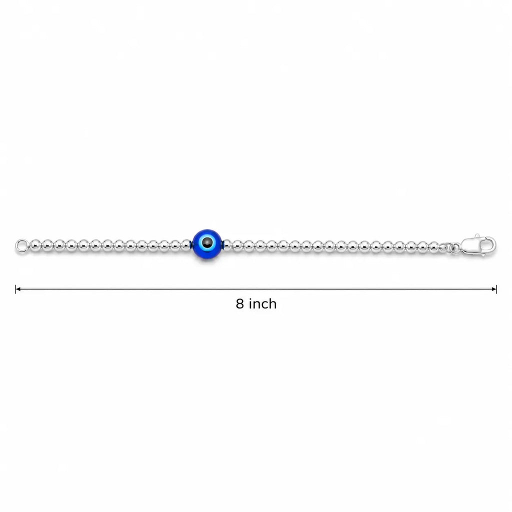 Marvel Silver evil eye silver beads bracelet for women with blue Nazaria charm