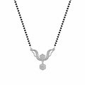 Marvel Silver floral black beads mangalsutra for women with 4 cm pendant