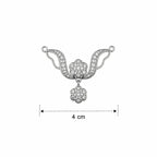 Marvel Silver floral black beads mangalsutra for women with 4 cm pendant