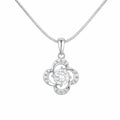 Marvel Silver flower design silver chain pendant for girls with white stone detailing