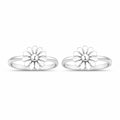 Marvel Silver flower design silver toe ring pair for women