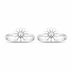 Marvel Silver flower design silver toe ring pair for women