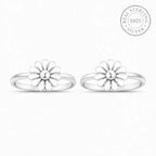 Marvel Silver flower design silver toe ring pair for women