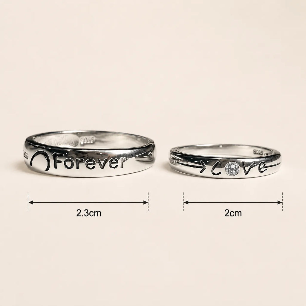 Silver Forever Love Couple Rings for Him and Her – Marvel Silver