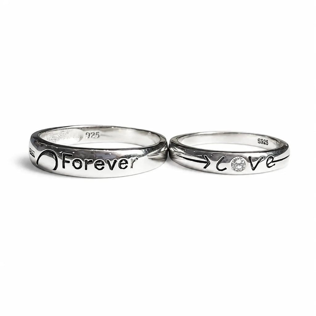 Silver Forever Love Couple Rings for Him and Her – Marvel Silver
