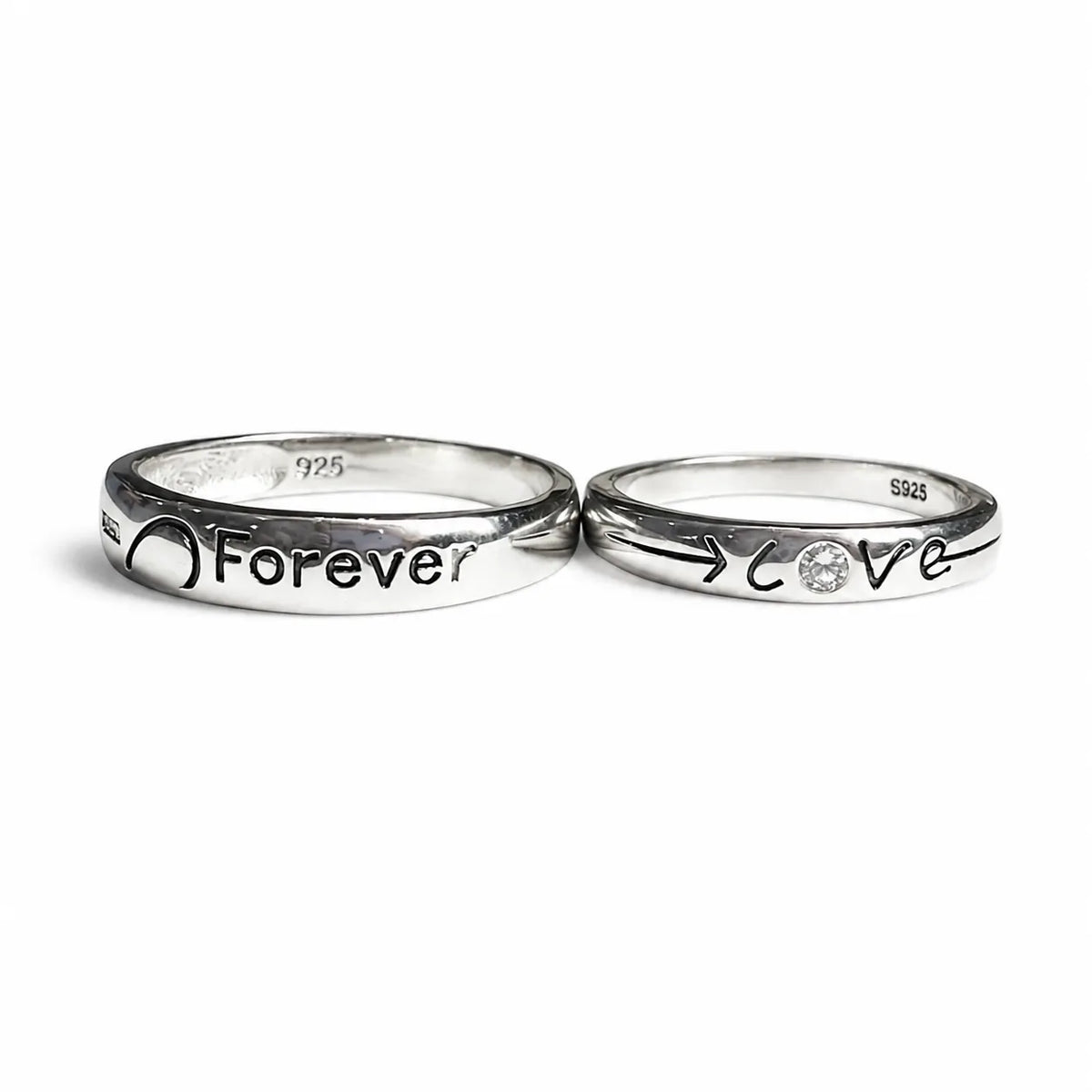 Silver Forever Love Couple Rings for Him and Her – Marvel Silver