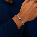 Marvel Silver S925 geometric link bracelet for men with triangle detailing