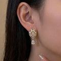 Marvel Silver gold plated oval CZ drop imitation earrings with sparkling cubic zirconia stones and elegant teardrop dangle for women.