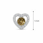 Marvel Silver golden stone heart design earrings for women with crystal detailing