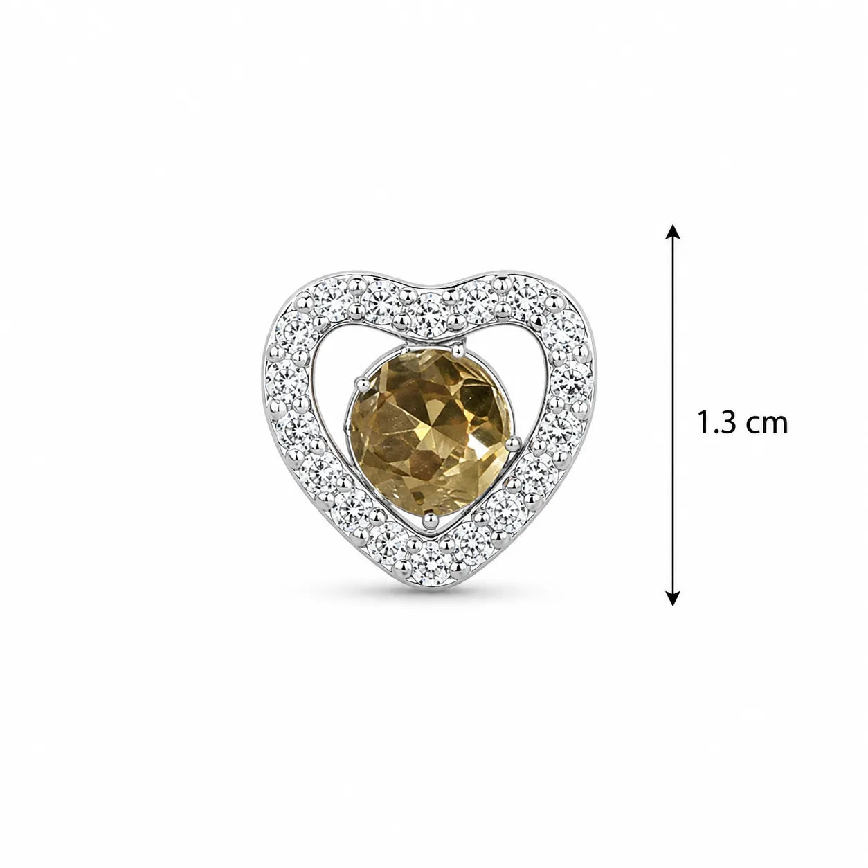 Marvel Silver golden stone heart design earrings for women with crystal detailing