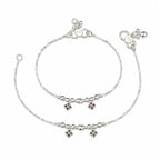 Marvel Silver Baby Payal Green Pink Charms