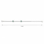 Marvel Silver green stone silver tennis bracelet for women with sparkling white stones
