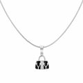 Marvel Silver handbag design silver chain pendant for girls with black detailing