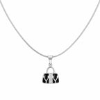 Marvel Silver handbag design silver chain pendant for girls with black detailing