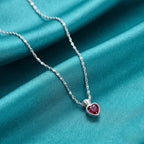 Silver Heart Chain Pendant with Purple Stone for Girls and Women – Marvel Silver