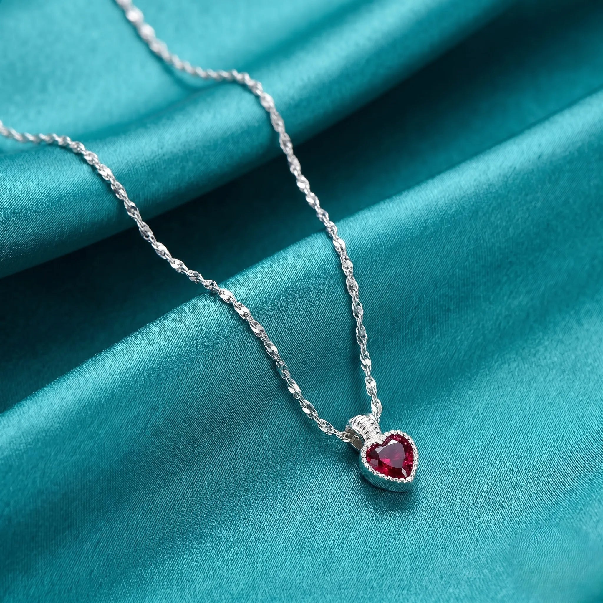 Silver Heart Chain Pendant with Purple Stone for Girls and Women – Marvel Silver