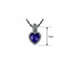 Silver Heart Chain Pendant with Purple Stone for Girls and Women – Marvel Silver