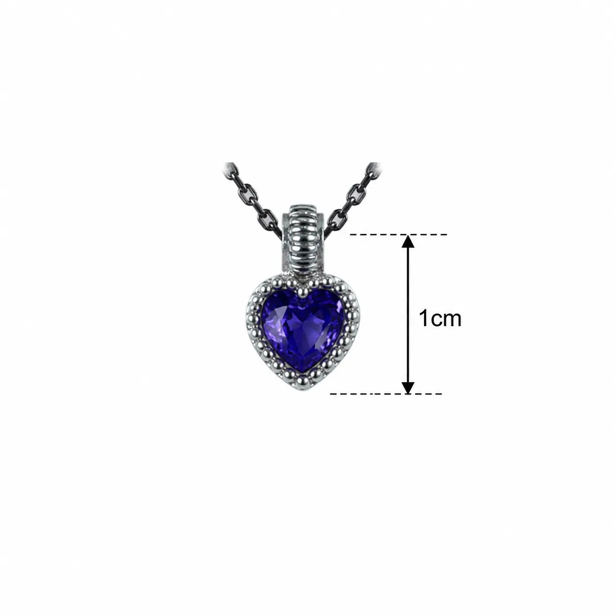 Silver Heart Chain Pendant with Purple Stone for Girls and Women – Marvel Silver