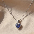 Silver Heart Chain Pendant with Purple Stone for Girls and Women – Marvel Silver
