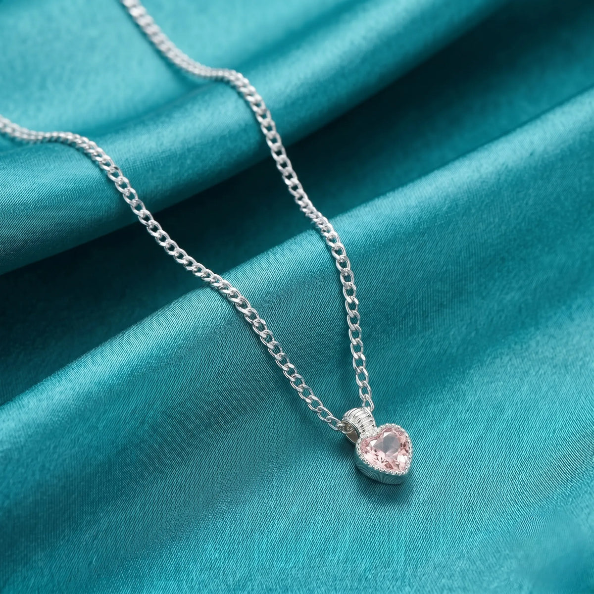 Silver Heart Chain Pendant with Purple Stone for Girls and Women – Marvel Silver