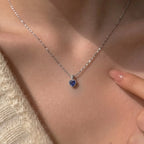Silver Heart Chain Pendant with Purple Stone for Girls and Women – Marvel Silver