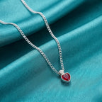 Silver Heart Chain Pendant with Purple Stone for Girls and Women – Marvel Silver