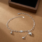 Marvel Silver Heart Charm Anklet with elegant silver chain and dangling heart charms for women and girls.