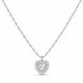 Marvel Silver heart design silver chain pendant for girls with white stone detailing