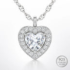 Marvel Silver heart design silver chain pendant for girls with white stone detailing