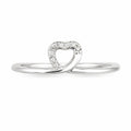 Marvel Silver heart design silver ring for women with white stones