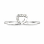 Marvel Silver heart design silver ring for women with white stones