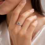Marvel Silver heart design silver ring for women with white stones