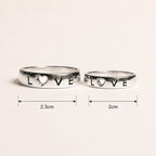 Silver Heart Hole Love Couple Rings for Him and Her – Marvel Silver