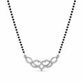 Marvel Silver infinity heart black beads mangalsutra for women with 4.5 cm pendant