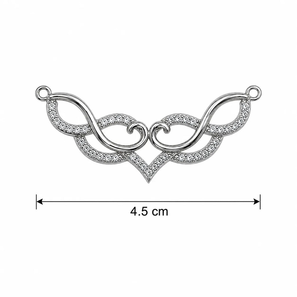Marvel Silver infinity heart black beads mangalsutra for women with 4.5 cm pendant