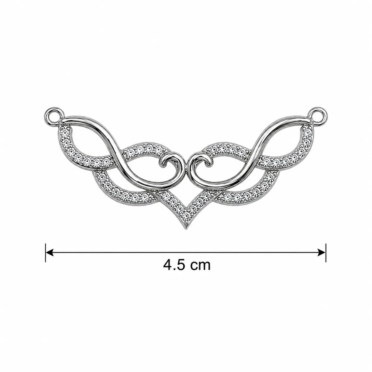 Marvel Silver infinity heart black beads mangalsutra for women with 4.5 cm pendant