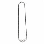Marvel Silver infinity heart black beads mangalsutra for women with 4.5 cm pendant