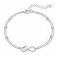 Marvel Silver infinity heart silver bracelet for women with double chain design