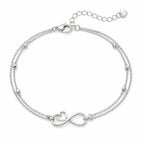 Marvel Silver infinity heart silver bracelet for women with double chain design