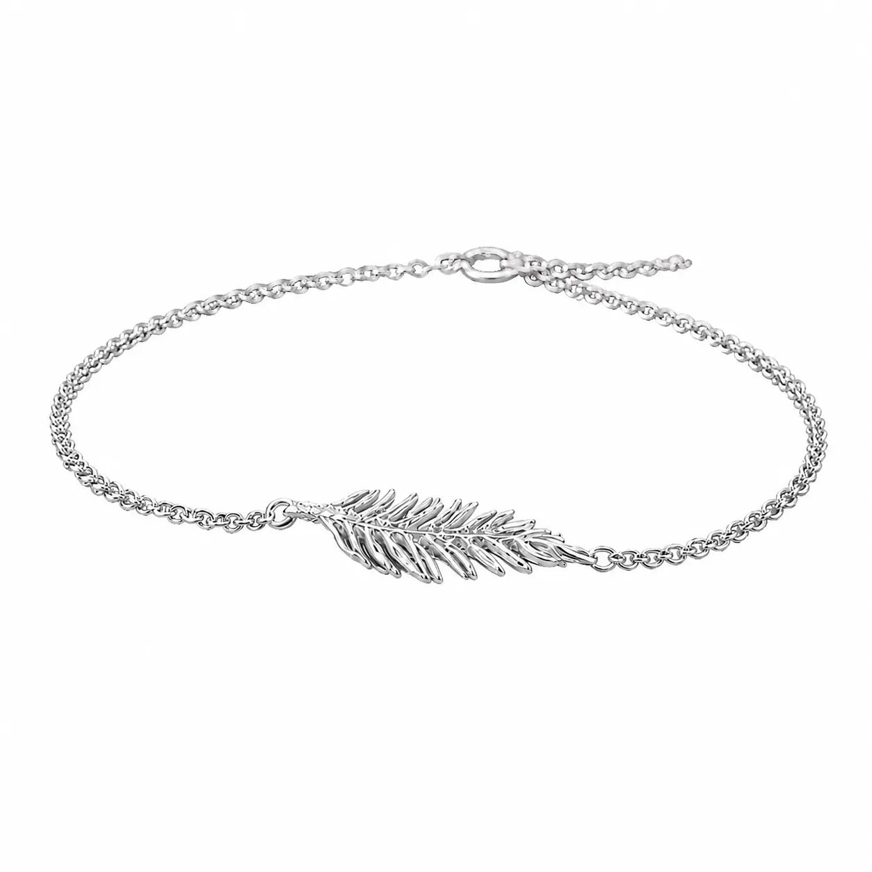 Marvel Silver leaf charm silver bracelet for women with minimal chain design