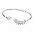 Marvel Silver leaf design silver kada for girls with sparkling stone detail
