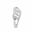 Marvel Silver leaf design silver ring for women with sparkling white stones
