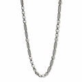 Marvel Silver leaf link silver chain for men with textured coil connectors