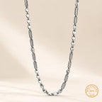 Marvel Silver leaf link silver chain for men with textured coil connectors