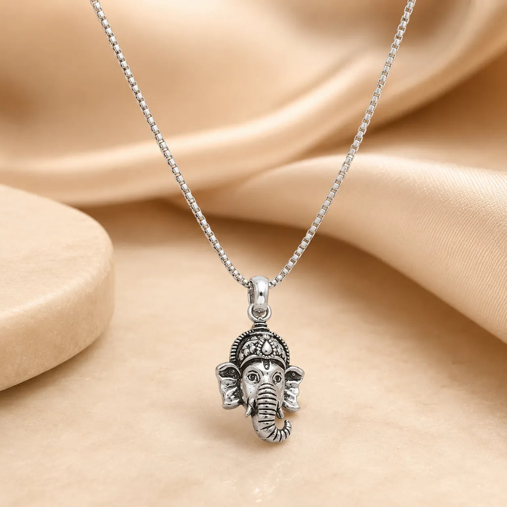 Marvel Silver Lord Ganesha silver chain pendant for girls