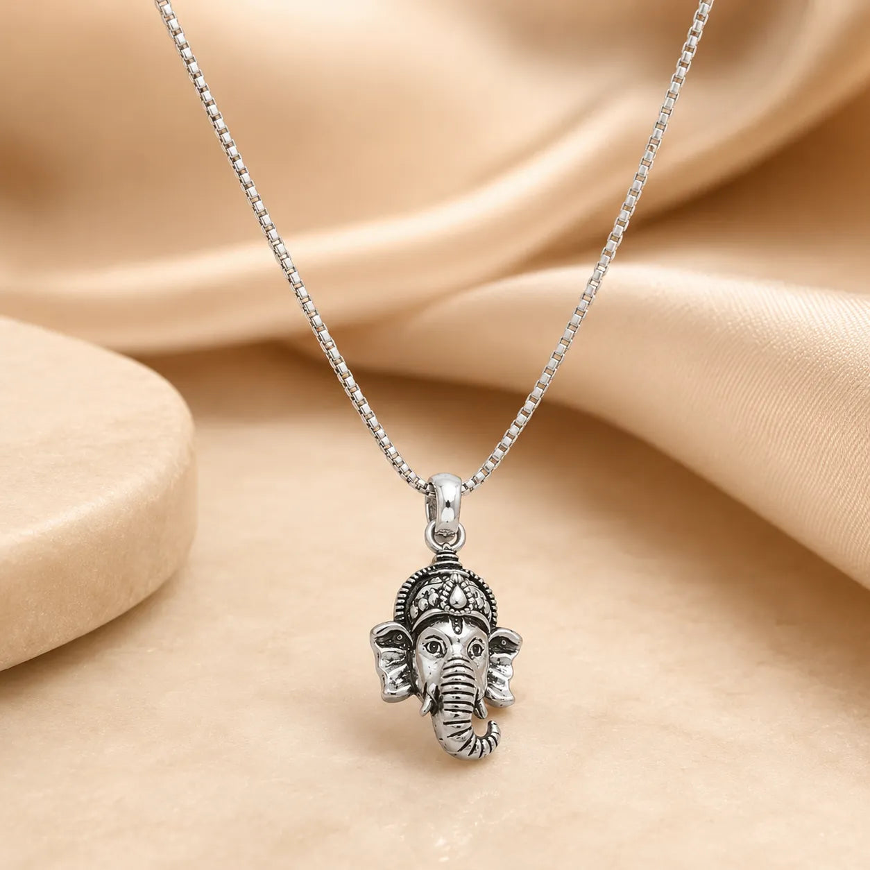Marvel Silver Lord Ganesha silver chain pendant for girls