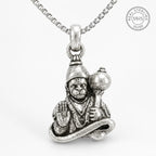 Marvel Silver Lord Hanuman unisex silver chain pendant with Bajrangbali design